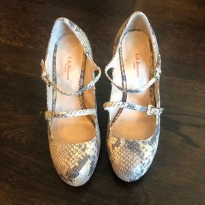 LK Bennett snakeskin Mary Jane heels